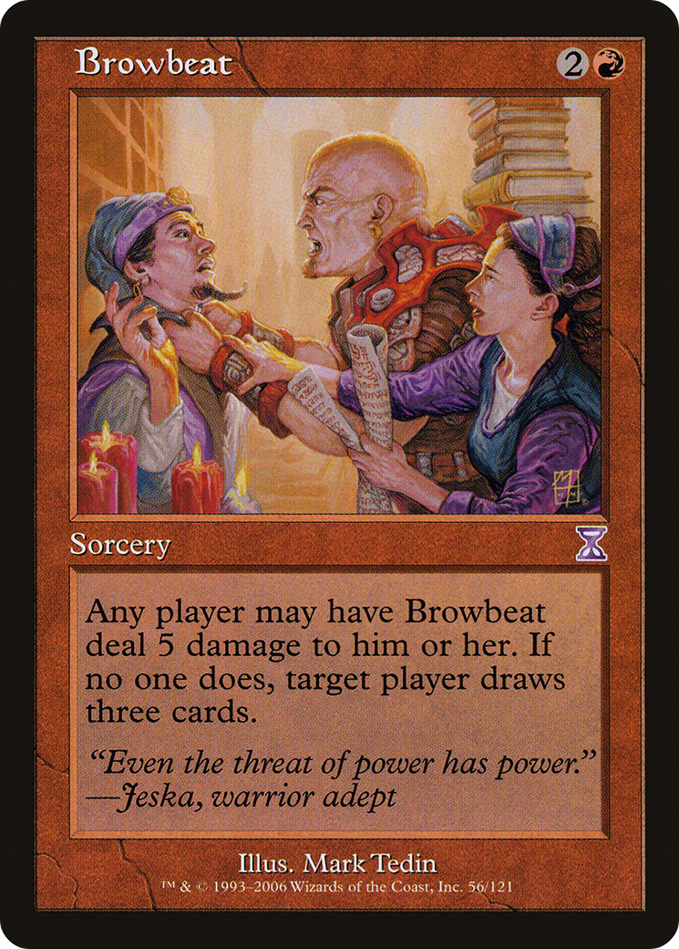 Browbeat (TSB-056) - Time Spiral Timeshifted Foil - Premium MTG Single from Wizards of the Coast - Just $0.56! Shop now at Game Crave Tournament Store