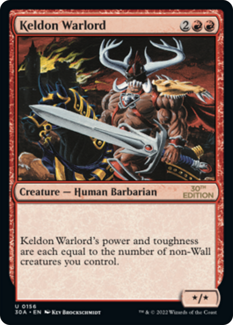 Keldon Warlord (30A-156) - 30th Anniversary Edition - Premium MTG Single from Wizards of the Coast - Just $1.42! Shop now at Game Crave Tournament Store