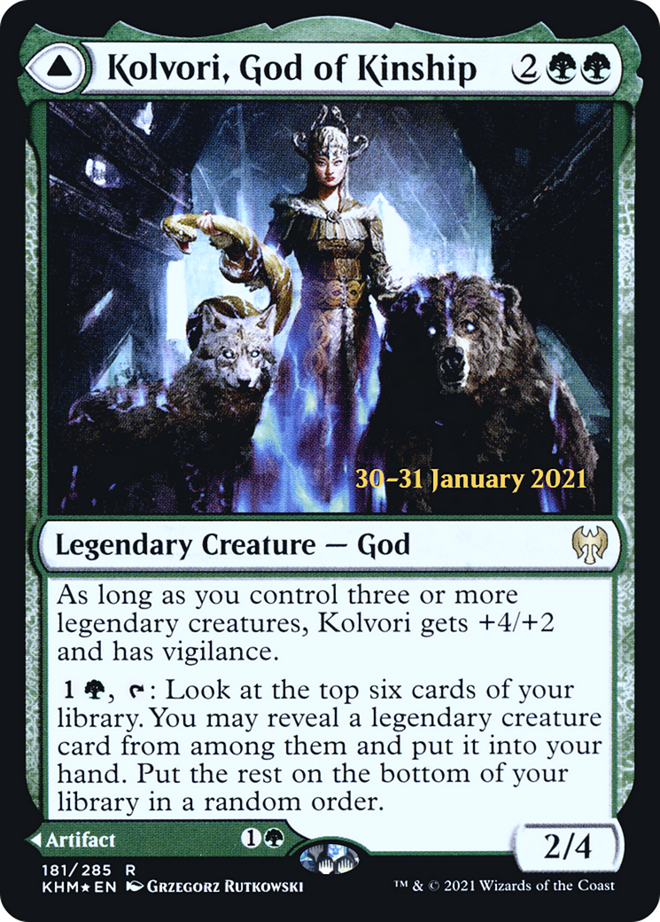 Kolvori, God of Kinship // The Ringhart Crest (PKHM-181S) - Kaldheim Promos Foil - Premium MTG Single from Wizards of the Coast - Just $0.43! Shop now at Game Crave Tournament Store