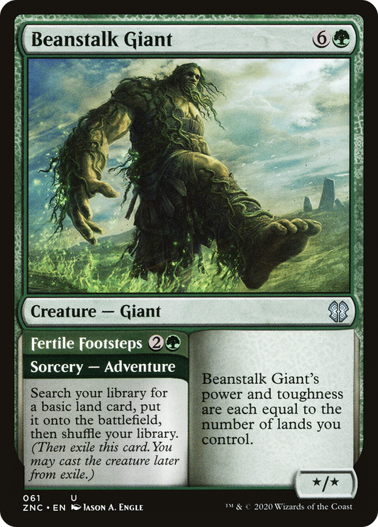 Beanstalk Giant // Fertile Footsteps (ZNC-061) - Zendikar Rising Commander - Premium MTG Single from Wizards of the Coast - Just $0.08! Shop now at Game Crave Tournament Store