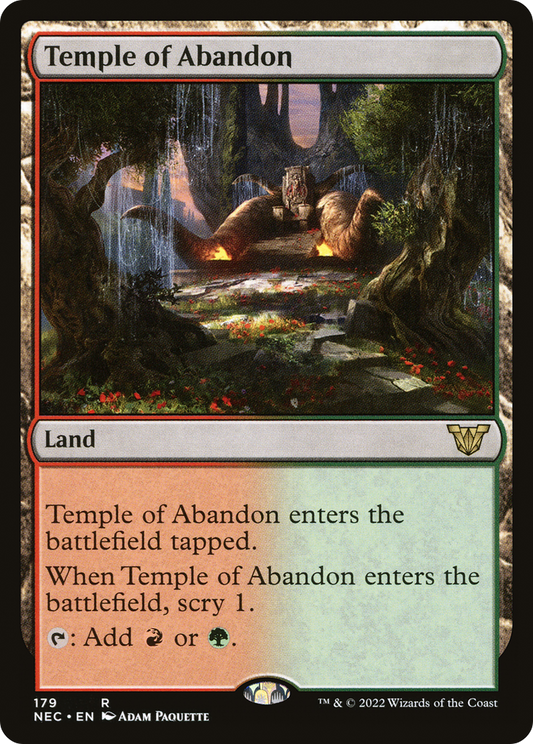 Temple of Abandon (NEC-179) - Neon Dynasty Commander - Premium MTG Single from Wizards of the Coast - Just $0.08! Shop now at Game Crave Tournament Store
