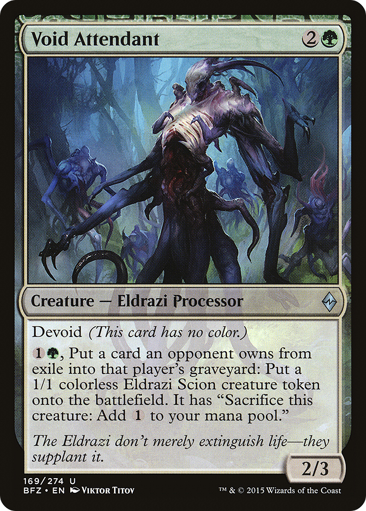 Void Attendant (BFZ-169) - Battle for Zendikar: (devoid) Foil - Premium MTG Single from Wizards of the Coast - Just $0.12! Shop now at Game Crave Tournament Store