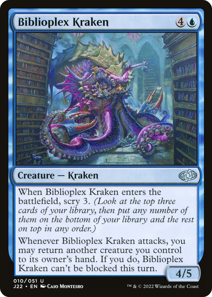 Biblioplex Kraken (J22-010) - Jumpstart 2022 - Premium MTG Single from Wizards of the Coast - Just $0.08! Shop now at Game Crave Tournament Store