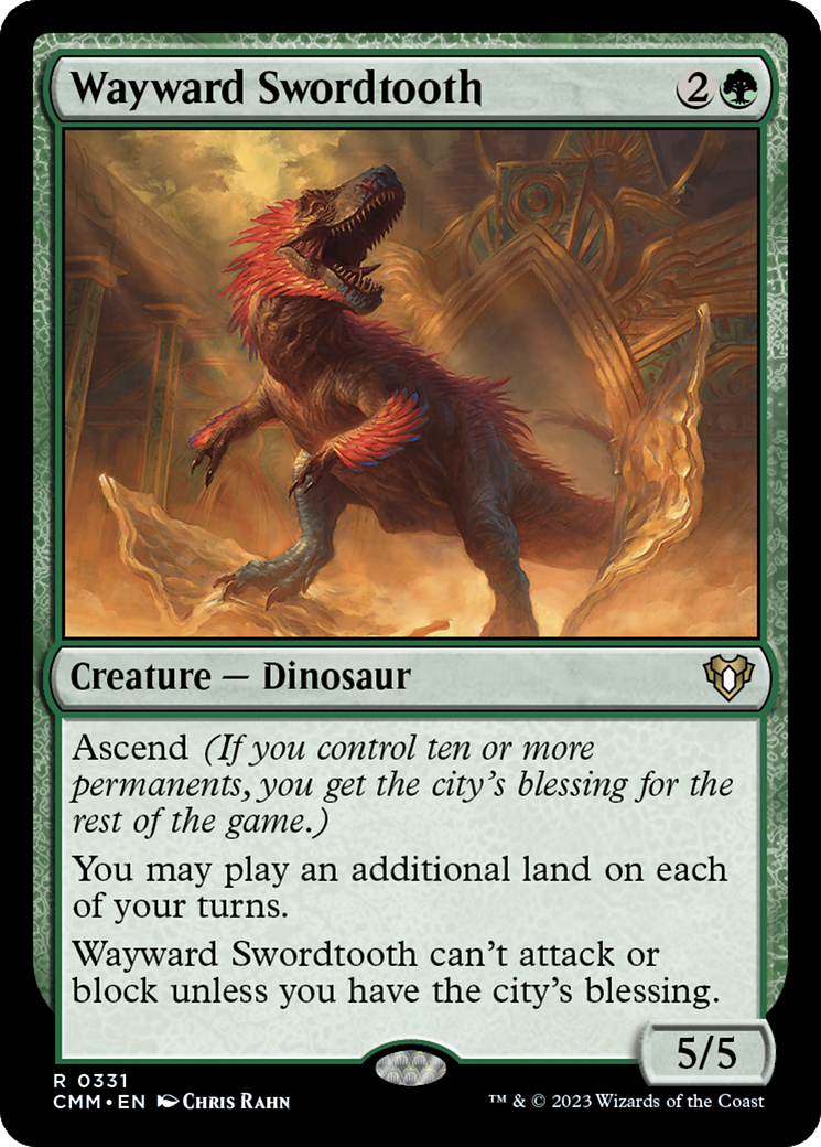 Wayward Swordtooth (CMM-331) - Commander Masters - Premium MTG Single from Wizards of the Coast - Just $0.65! Shop now at Game Crave Tournament Store