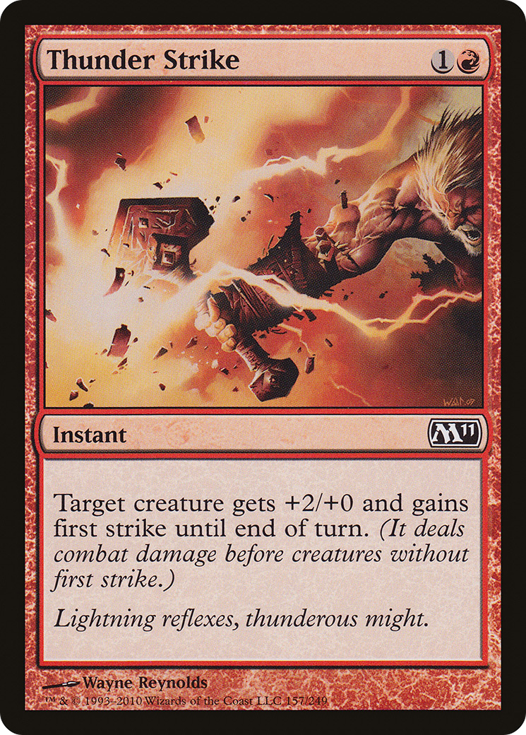 Thunder Strike (M11-157) - Magic 2011 Foil - Premium MTG Single from Wizards of the Coast - Just $0.08! Shop now at Game Crave Tournament Store