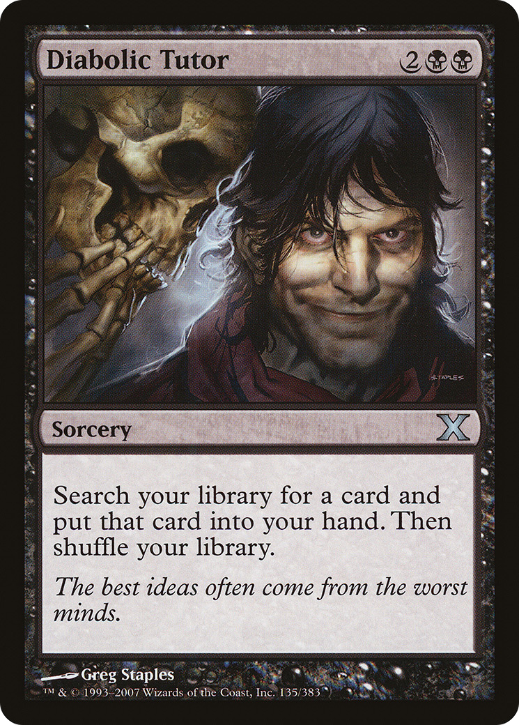 Diabolic Tutor (10E-135) - Tenth Edition - Premium MTG Single from Wizards of the Coast - Just $0.23! Shop now at Game Crave Tournament Store