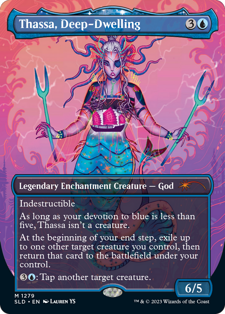 Thassa, Deep-Dwelling (SLD-1279) - Secret Lair Drop (Borderless) - Premium MTG Single from Wizards of the Coast - Just $6.02! Shop now at Game Crave Tournament Store