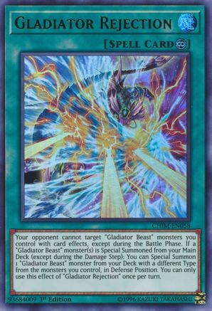 Gladiator Rejection (CHIM-EN058) - Chaos Impact 1st Edition - Premium Yugioh Single from Konami - Just $0.56! Shop now at Game Crave Tournament Store
