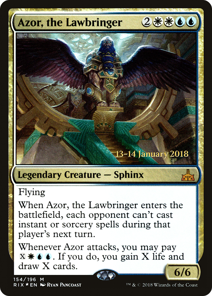 Azor, the Lawbringer (PRIX-154S) - Rivals of Ixalan Promos Foil - Premium MTG Single from Wizards of the Coast - Just $1.33! Shop now at Game Crave Tournament Store