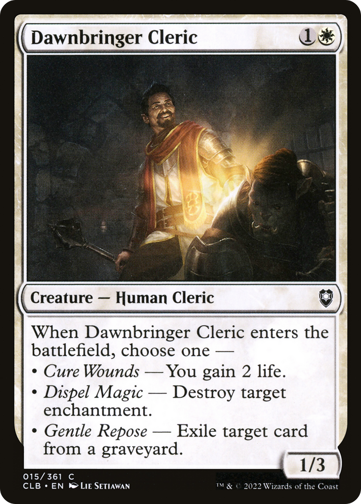 Dawnbringer Cleric (CLB-015) - Commander Legends: Battle for Baldur's Gate - Premium MTG Single from Wizards of the Coast - Just $0.08! Shop now at Game Crave Tournament Store