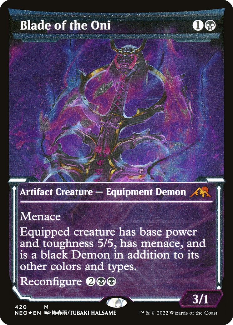 Blade of the Oni (NEO-420) - Kamigawa: Neon Dynasty: (Showcase) Etched Foil - Premium MTG Single from Wizards of the Coast - Just $1.72! Shop now at Game Crave Tournament Store