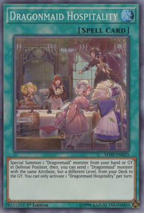 Dragonmaid Hospitality (MYFI-EN023) - Mystic Fighters 1st Edition - Premium Yugioh Single from Konami - Just $1.82! Shop now at Game Crave Tournament Store