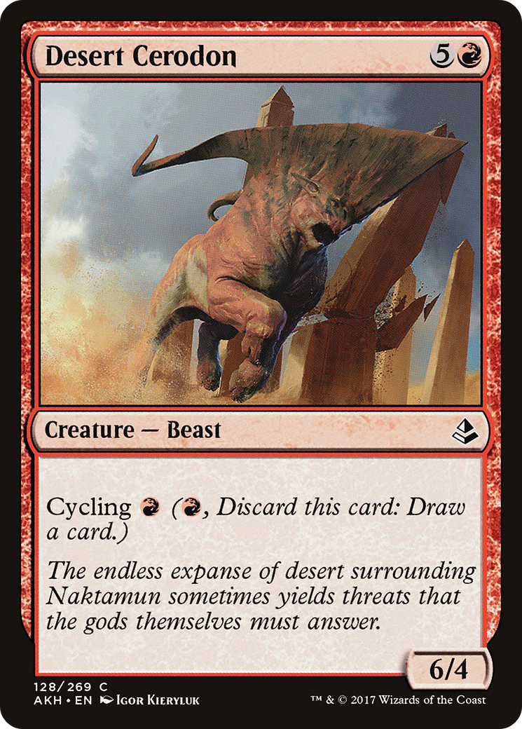Desert Cerodon (AKH-128) - Amonkhet Foil - Premium MTG Single from Wizards of the Coast - Just $0.09! Shop now at Game Crave Tournament Store