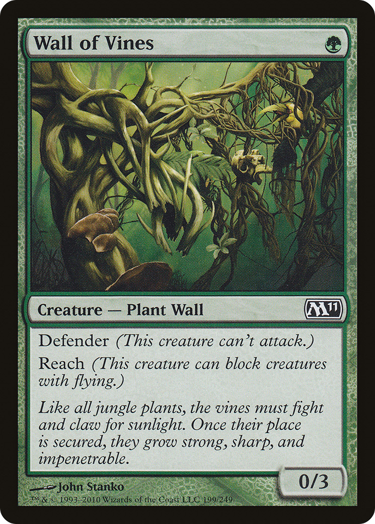 Wall of Vines (M11-199) - Magic 2011 Foil - Premium MTG Single from Wizards of the Coast - Just $0.08! Shop now at Game Crave Tournament Store