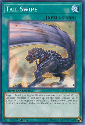 Tail Swipe (SBTK-EN034) - Speed Duel: Trials of the Kingdom 1st Edition - Premium Yugioh Single from Konami - Just $0.32! Shop now at Game Crave Tournament Store