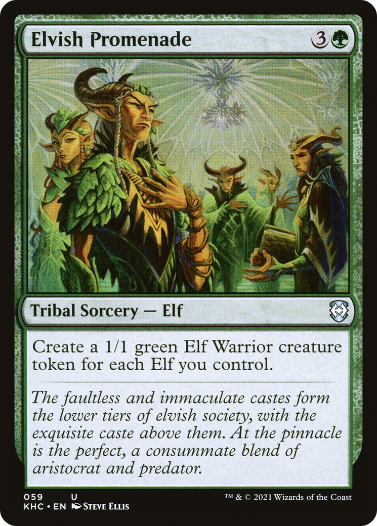 Elvish Promenade (KHC-059) - Kaldheim Commander - Premium MTG Single from Wizards of the Coast - Just $1.45! Shop now at Game Crave Tournament Store