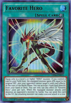 Favorite Hero (LED6-EN015) - Legendary Duelists: Magical Hero Unlimited - Premium Yugioh Single from Konami - Just $0.40! Shop now at Game Crave Tournament Store
