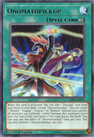 Onomatopickup (LED6-EN037) - Legendary Duelists: Magical Hero 1st Edition - Premium Yugioh Single from Konami - Just $0.25! Shop now at Game Crave Tournament Store