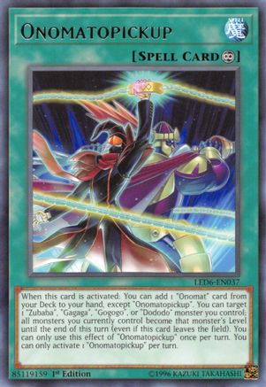 Onomatopickup (LED6-EN037) - Legendary Duelists: Magical Hero Unlimited - Premium Yugioh Single from Konami - Just $0.25! Shop now at Game Crave Tournament Store