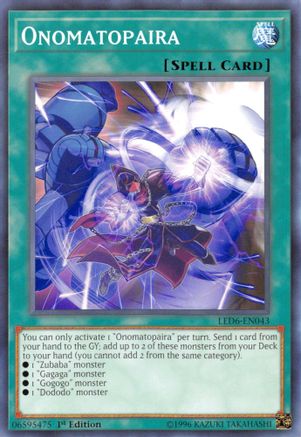 Onomatopaira (LED6-EN043) - Legendary Duelists: Magical Hero 1st Edition - Premium Yugioh Single from Konami - Just $0.50! Shop now at Game Crave Tournament Store