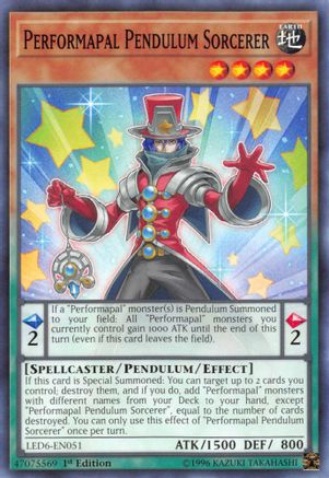 Performapal Pendulum Sorcerer (LED6-EN051) - Legendary Duelists: Magical Hero Unlimited - Premium Yugioh Single from Konami - Just $0.08! Shop now at Game Crave Tournament Store