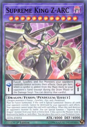 Supreme King Z-ARC (LED6-EN054) - Legendary Duelists: Magical Hero Unlimited - Premium Yugioh Single from Konami - Just $0.46! Shop now at Game Crave Tournament Store