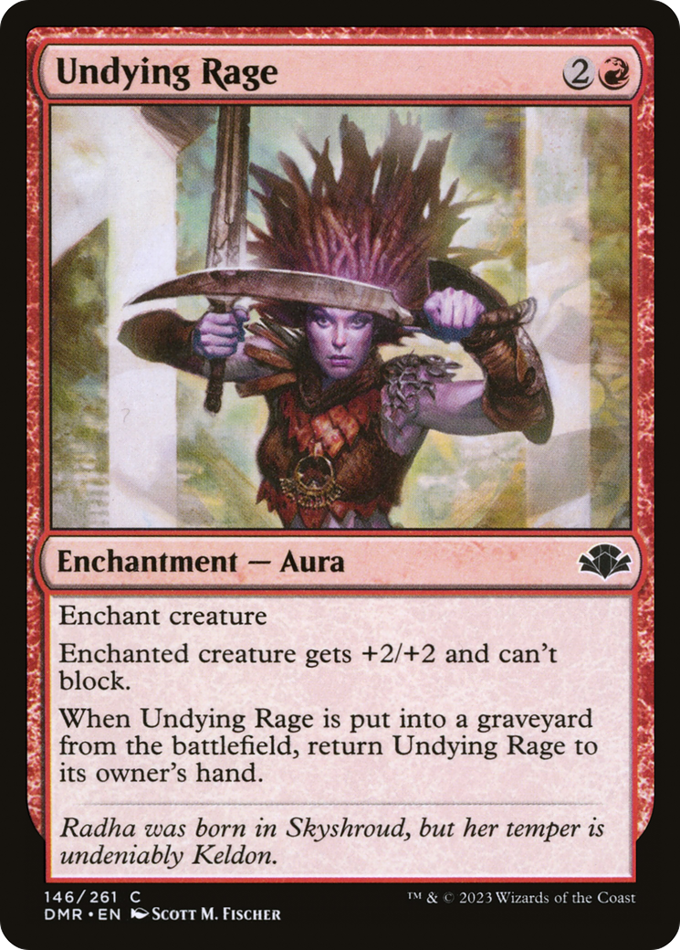 Undying Rage (DMR-146) - Dominaria Remastered - Premium MTG Single from Wizards of the Coast - Just $0.08! Shop now at Game Crave Tournament Store