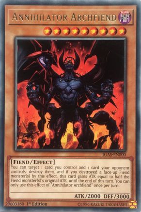 Annihilator Archfiend (IGAS-EN000) - Ignition Assault 1st Edition - Premium Yugioh Single from Konami - Just $0.25! Shop now at Game Crave Tournament Store