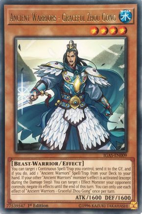 Ancient Warriors - Graceful Zhou Gong (IGAS-EN009) - Ignition Assault 1st Edition - Premium Yugioh Single from Konami - Just $0.24! Shop now at Game Crave Tournament Store