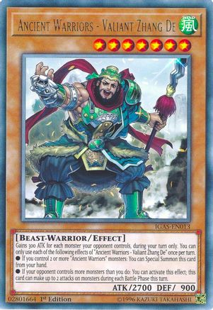 Ancient Warriors - Valiant Zhang De (IGAS-EN013) - Ignition Assault 1st Edition - Premium Yugioh Single from Konami - Just $0.08! Shop now at Game Crave Tournament Store