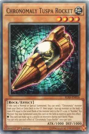 Chronomaly Tuspa Rocket (IGAS-EN016) - Ignition Assault 1st Edition - Premium Yugioh Single from Konami - Just $0.25! Shop now at Game Crave Tournament Store