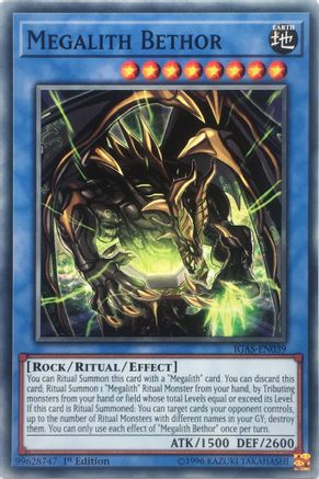 Megalith Bethor (IGAS-EN039) - Ignition Assault 1st Edition - Premium Yugioh Single from Konami - Just $0.24! Shop now at Game Crave Tournament Store