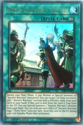Ancient Warriors Saga - Three Visits (IGAS-EN055) - Ignition Assault 1st Edition - Premium Yugioh Single from Konami - Just $0.62! Shop now at Game Crave Tournament Store