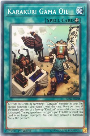 Karakuri Gama Oil (IGAS-EN058) - Ignition Assault 1st Edition - Premium Yugioh Single from Konami - Just $0.08! Shop now at Game Crave Tournament Store