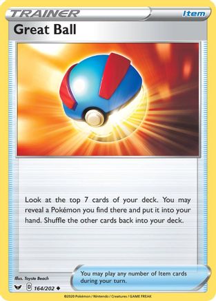 Great Ball 164/202 - Sword & Shield - Premium Pokemon Single from Nintendo - Just $0.25! Shop now at Game Crave Tournament Store