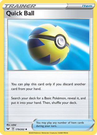 Quick Ball 179/202 - Sword & Shield - Premium Pokemon Single from Nintendo - Just $0.25! Shop now at Game Crave Tournament Store