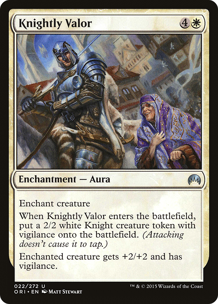 Knightly Valor (ORI-022) - Magic Origins - Premium MTG Single from Wizards of the Coast - Just $0.08! Shop now at Game Crave Tournament Store