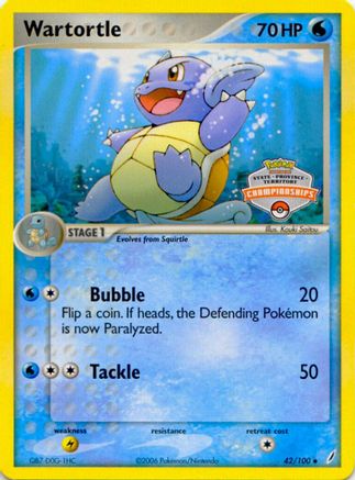 Wartortle - 42/100 (State Championships) 42 - League & Championship Cards - Premium Pokemon Single from Nintendo - Just $8.74! Shop now at Game Crave Tournament Store