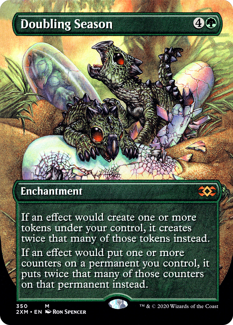 Doubling Season (2XM-350) - Double Masters (Borderless) - Premium MTG Single from Wizards of the Coast - Just $16.87! Shop now at Game Crave Tournament Store
