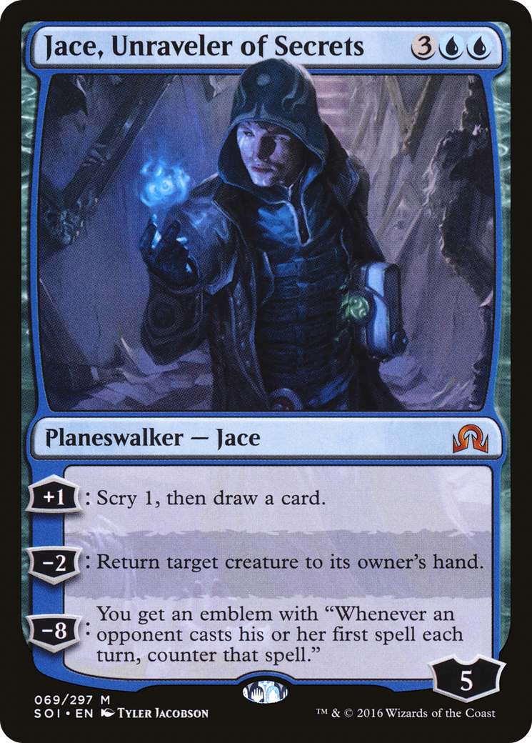 Jace, Unraveler of Secrets (SOI-069) - Shadows over Innistrad Foil - Premium MTG Single from Wizards of the Coast - Just $3.84! Shop now at Game Crave Tournament Store