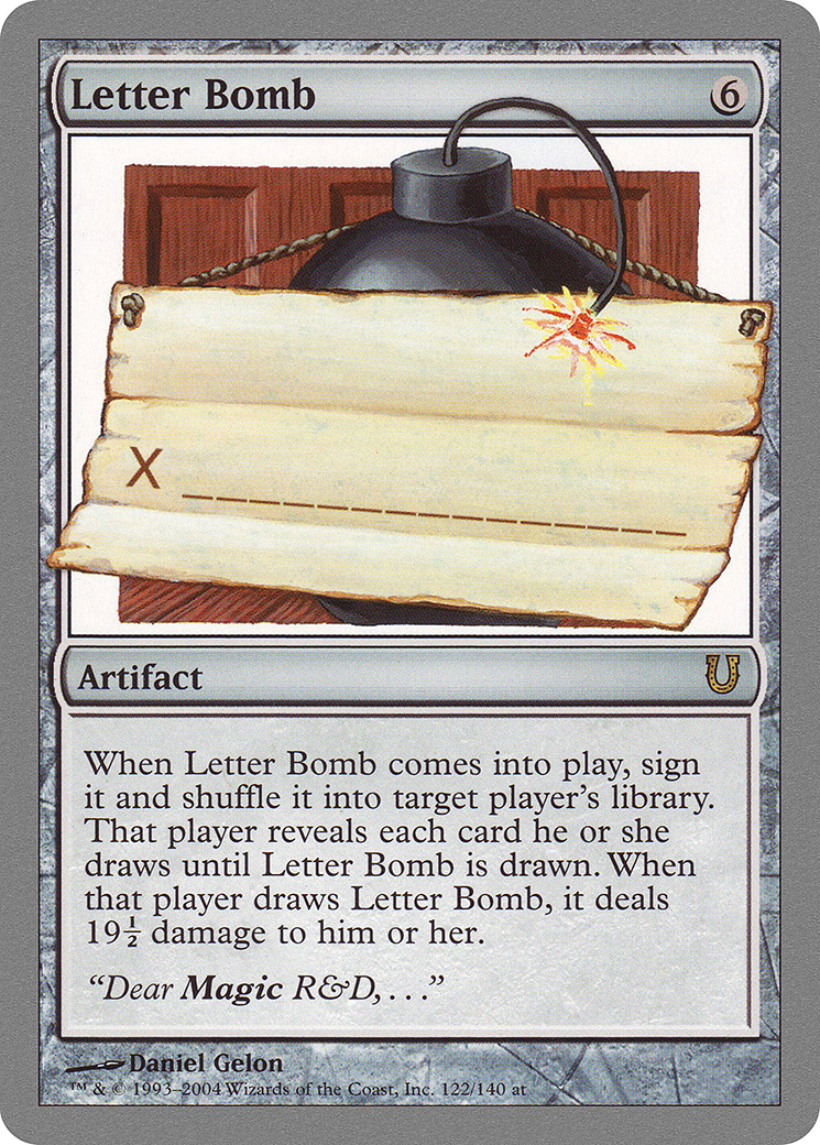 Letter Bomb (UNH-122) - Unhinged - Premium MTG Single from Wizards of the Coast - Just $0.54! Shop now at Game Crave Tournament Store