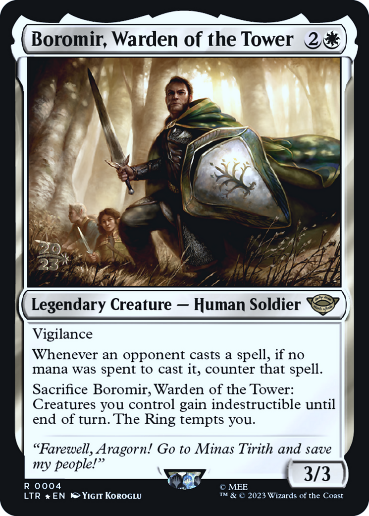 Boromir, Warden of the Tower (PLTR-04S) - Tales of Middle-earth Promos Foil - Premium MTG Single from Wizards of the Coast - Just $9.78! Shop now at Game Crave Tournament Store