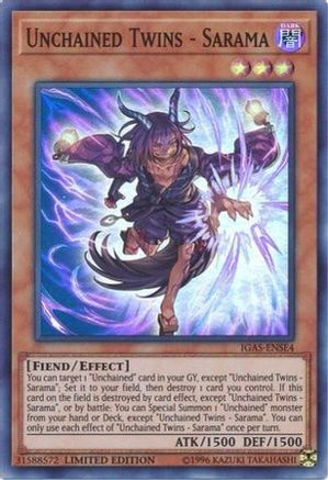 Unchained Twins - Sarama (IGAS-ENSE4) - Ignition Assault Limited - Premium Yugioh Single from Konami - Just $0.87! Shop now at Game Crave Tournament Store