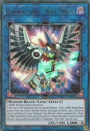 Raidraptor - Wise Strix (DUOV-EN005) - Duel Overload 1st Edition - Premium Yugioh Single from Konami - Just $0.42! Shop now at Game Crave Tournament Store