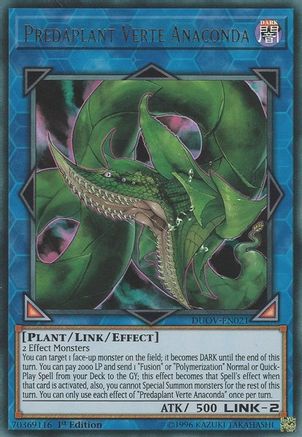 Predaplant Verte Anaconda (DUOV-EN021) - Duel Overload 1st Edition - Premium Yugioh Single from Konami - Just $3.58! Shop now at Game Crave Tournament Store
