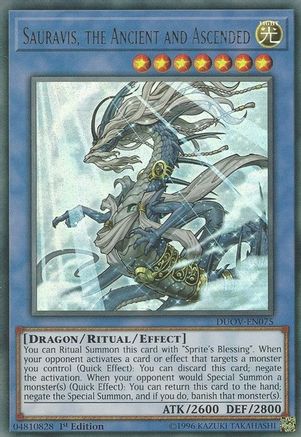 Sauravis, the Ancient and Ascended (DUOV-EN075) - Duel Overload 1st Edition - Premium Yugioh Single from Konami - Just $0.25! Shop now at Game Crave Tournament Store
