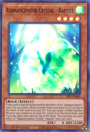 Adamancipator Crystal - Raptite (SESL-EN005) - Secret Slayers 1st Edition - Premium Yugioh Single from Konami - Just $0.25! Shop now at Game Crave Tournament Store