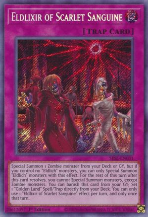 Eldlixir of Scarlet Sanguine (SESL-EN031) - Secret Slayers 1st Edition - Premium Yugioh Single from Konami - Just $4.01! Shop now at Game Crave Tournament Store