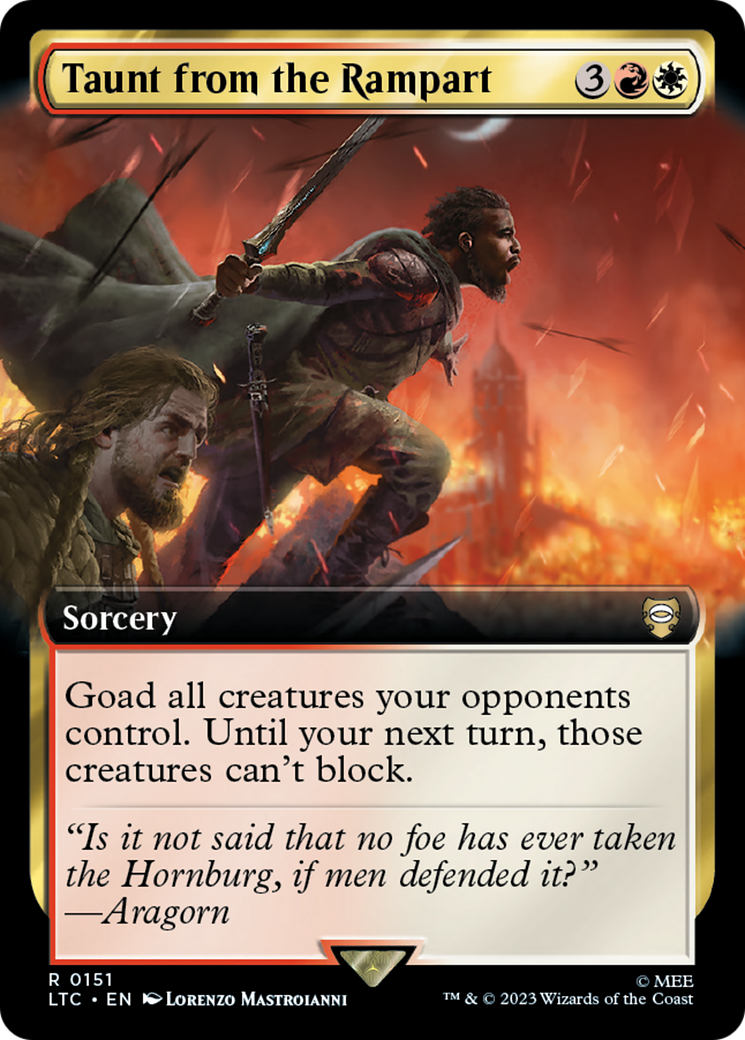 Taunt from the Rampart (LTC-151) - Tales of Middle-earth Commander: (Extended Art) - Premium MTG Single from Wizards of the Coast - Just $1.34! Shop now at Game Crave Tournament Store