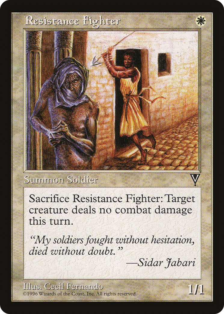 Resistance Fighter (VIS-018) - Visions - Premium MTG Single from Wizards of the Coast - Just $0.18! Shop now at Game Crave Tournament Store